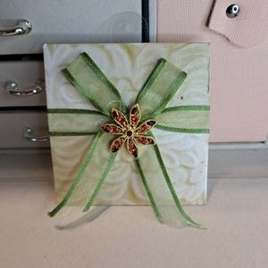 Boughs Of Holly Poinsettia Pin Christmas Red Rhinestone NWT